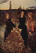 Sir John Everett Millais Herbstlaub Sweden oil painting artist